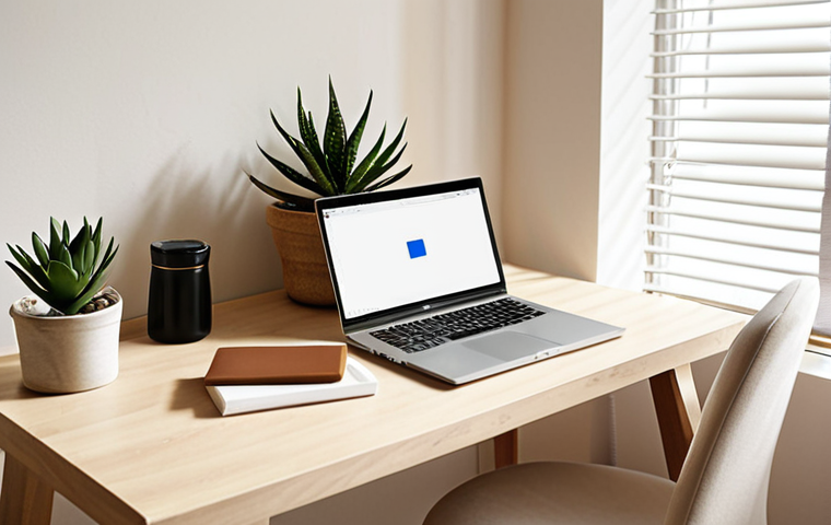 **Prompt:** A minimalist workspace bathed in soft, natural light. A clean desk with only essential items: a laptop, a notebook, and a small succulent plant. Neutral colors like beige and white dominate the scene. The atmosphere is calm and focused, embodying a Zen-like oasis.