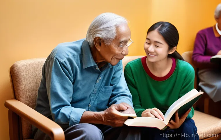 집중력 증진을 위한 자원봉사 활동 - **Prompt:** A heartwarming scene in a cozy, well-lit community center. An adult female volunteer, dr...